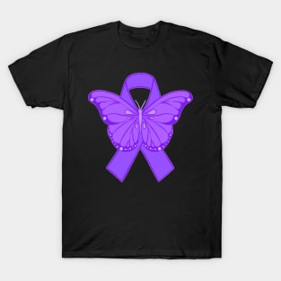 Purple Butterfly Awareness Ribbon T-Shirt